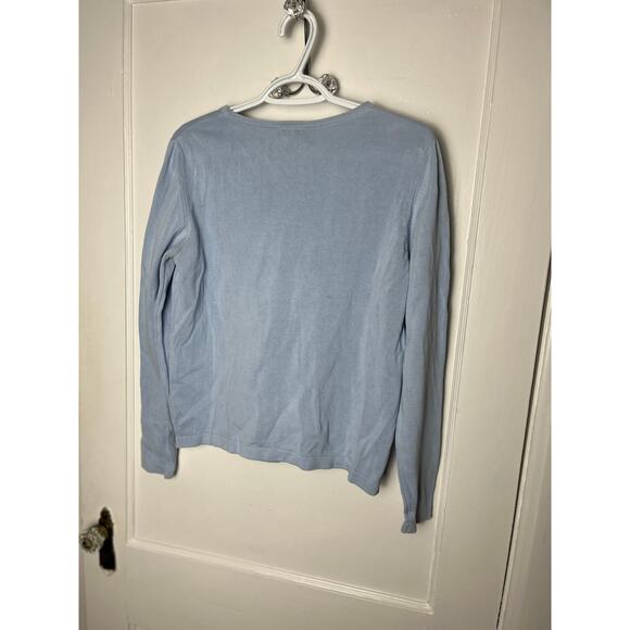 Vintage Lilly Pulitzer Light Blue Cotton V-neck Breathable Classic Sweater Small - Picture 5 of 5